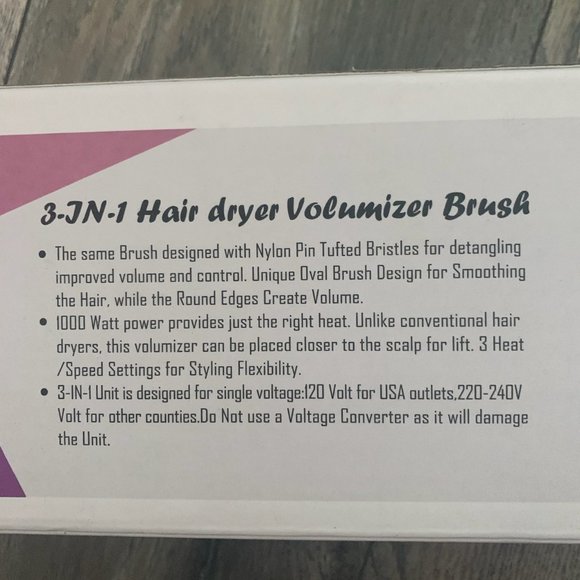 NWT 3-IN-1 HOT AIR MULTIFUNCTIONAL HAIR DRYER BRUSH - Picture 3 of 9